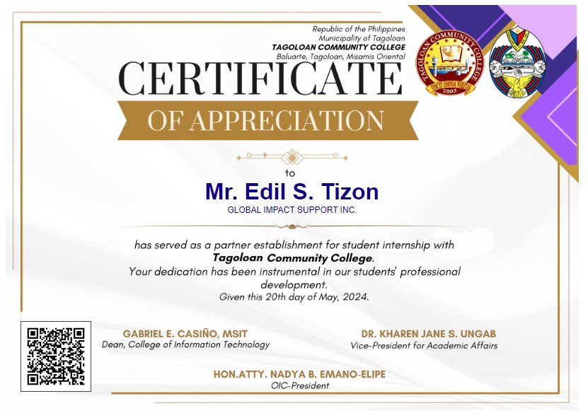 Certificate for Graphic Design